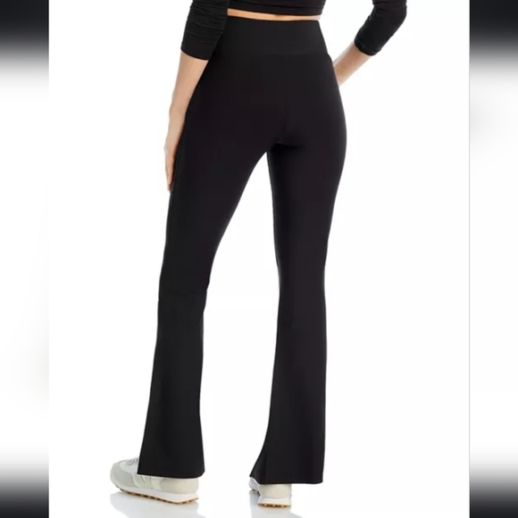 NWT Bloomingdale's Exclusive Aqua High Rise Split Hem Bootcut Leggings Black - Picture 2 of 10